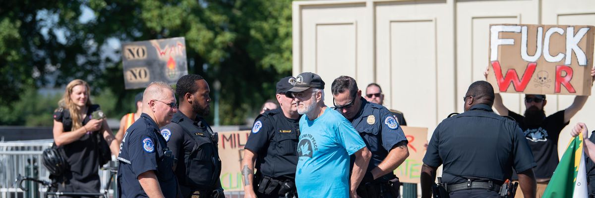 Veterans were arrested during a demonstration in Washington, D.C.