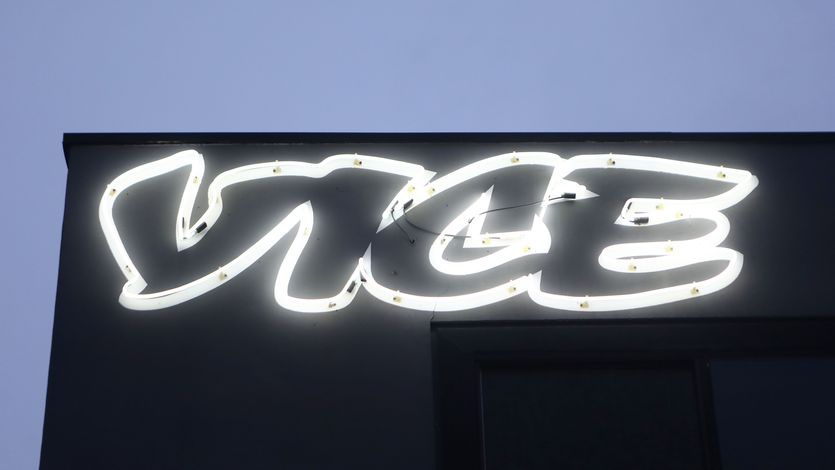 Vice logo lit-up. 