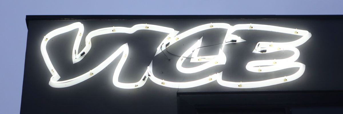 Vice logo lit-up. 