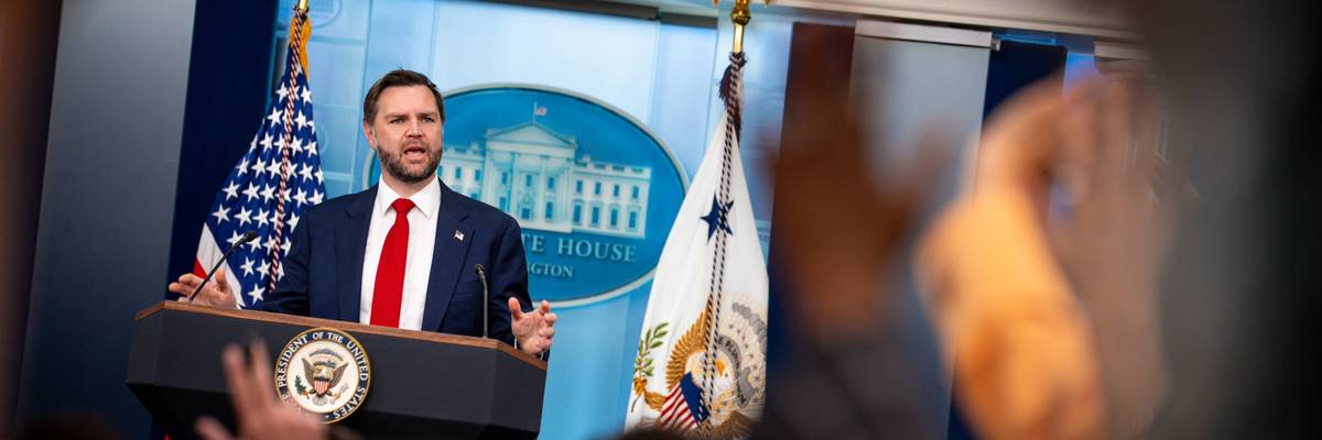 Vice President JD Vance Holds Press Briefing At The White House
