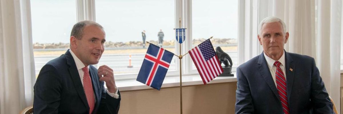 From Military Jets to Snipers, Icelanders--Who Live in World's Most Peaceful Country--Shocked by All the Guns Surrounding Mike Pence