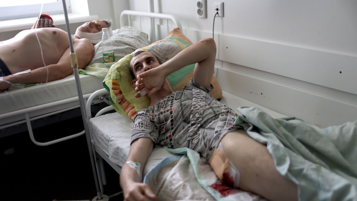 Victims of cluster bomb attack in hospital