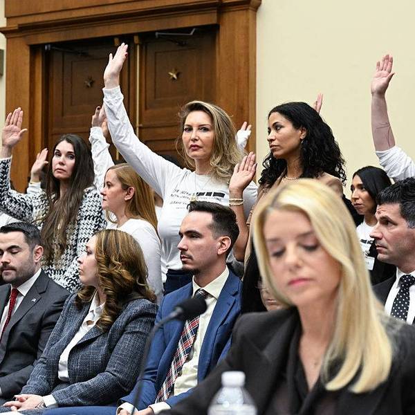 Pam Bondi Refuses to Apologize to Epstein Survivors Standing Right Behind Her During House Hearing