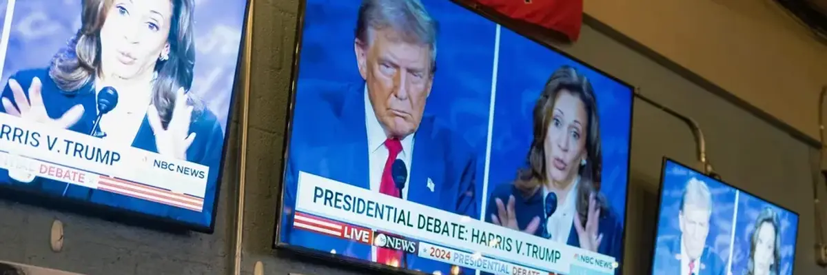 Video footage of the Trump-Harris debate.