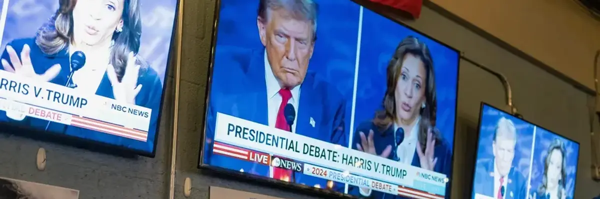 Video footage of the Trump-Harris debate.