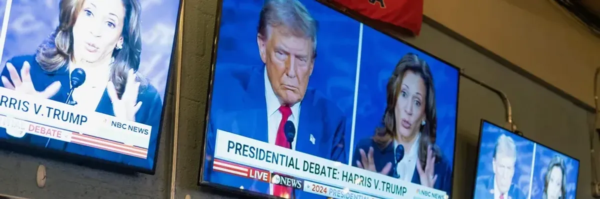 Video footage of the Trump-Harris debate.