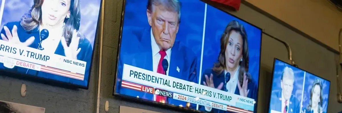 Video footage of the Trump-Harris debate.