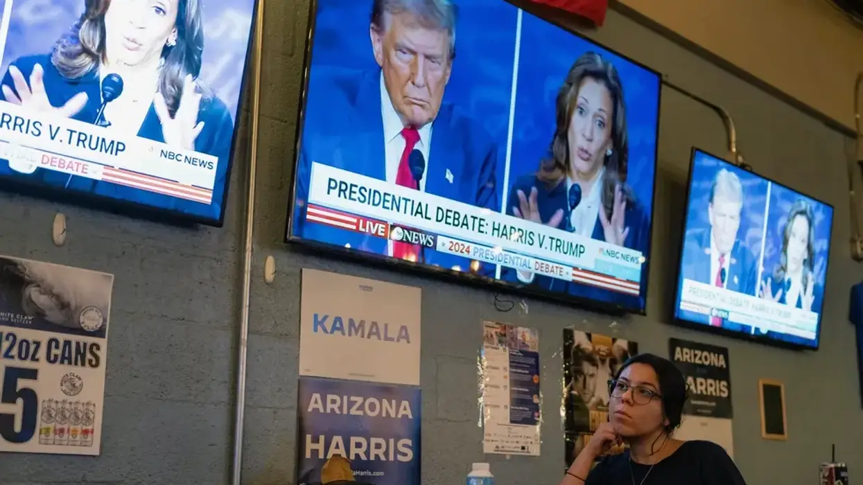 Video footage of the Trump-Harris debate.