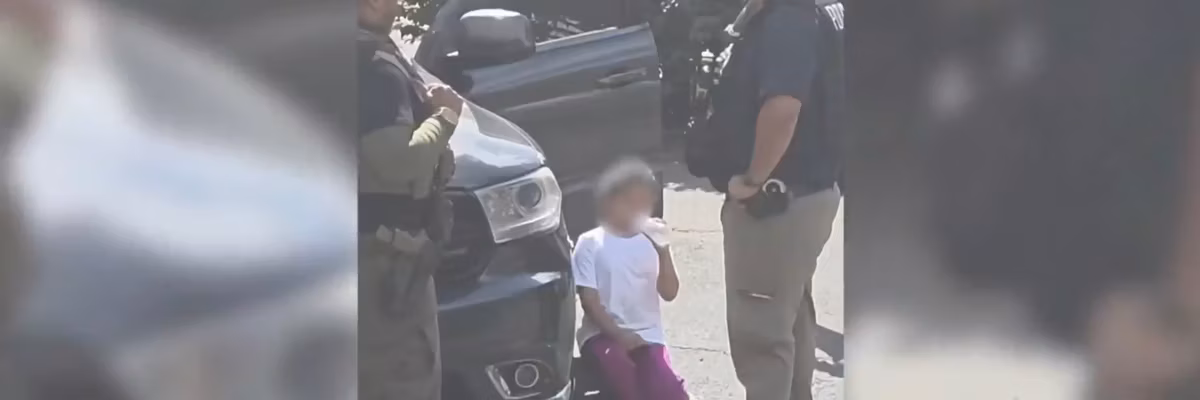Video footage shows agents holding a 5-year-old girl while attempting to pressure her immigrant father to leave their home on September 16, 2025.