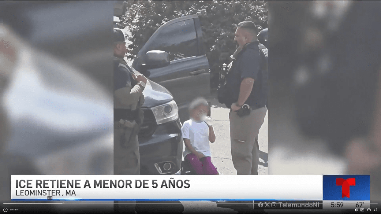 Video footage shows agents holding a 5-year-old girl while attempting to pressure her immigrant father to leave their home on September 16, 2025.