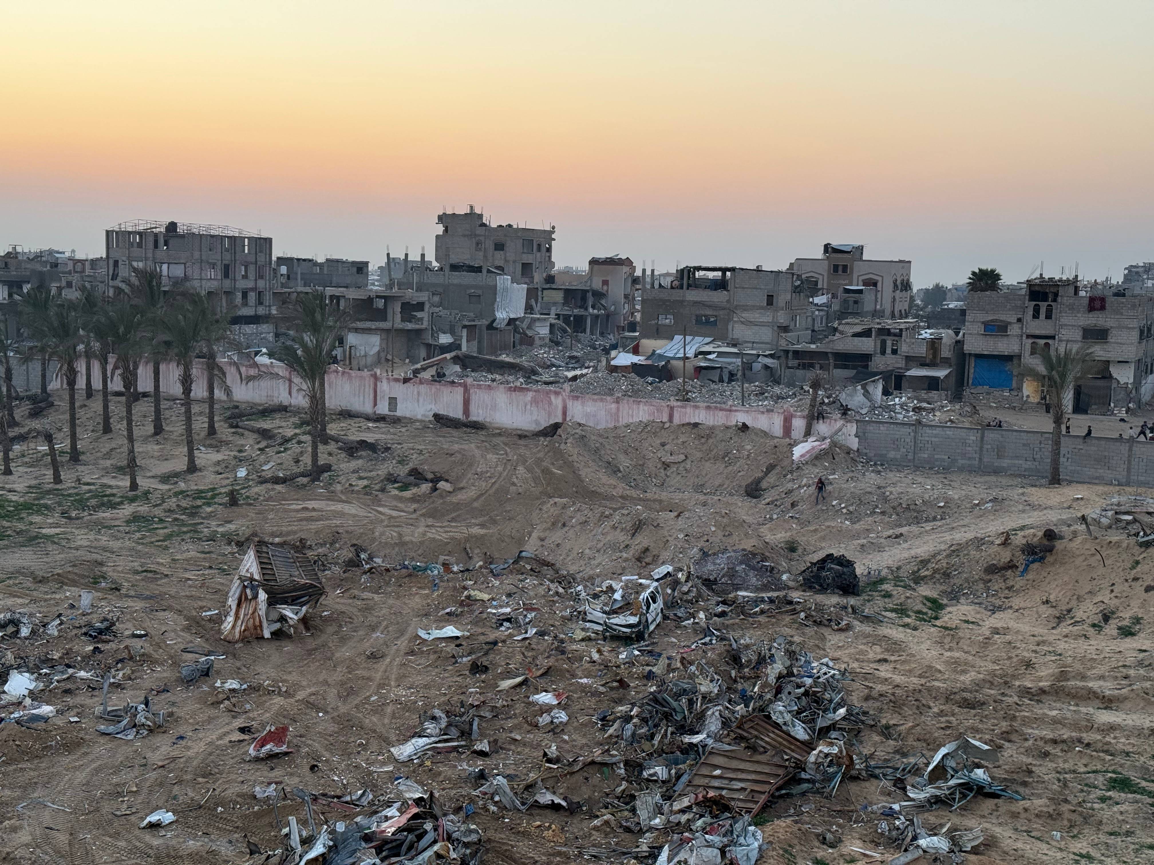 View from hospital balcony in Gaza.