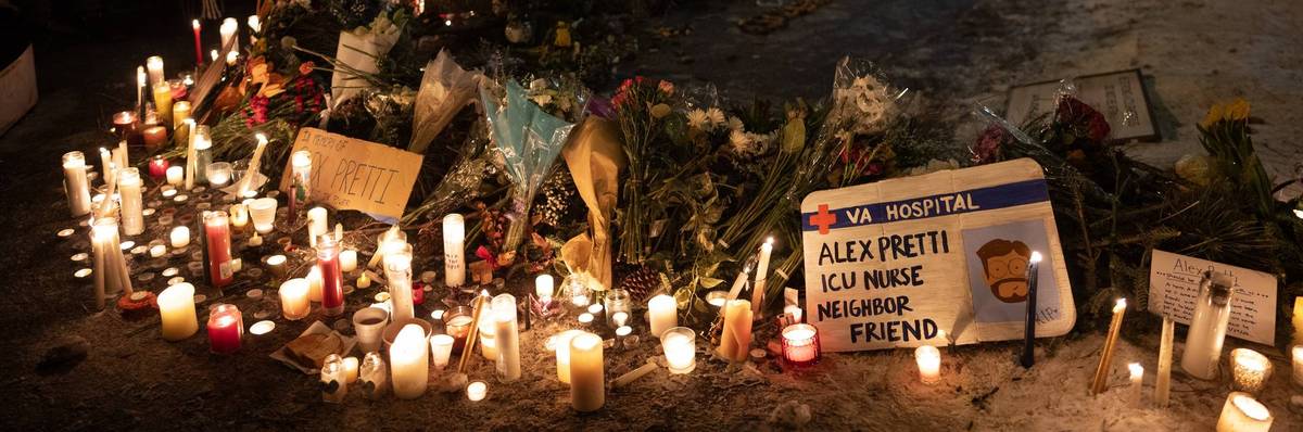 Vigil for Alex Pretti, killed by a federal agent in Minneapolis, January 202