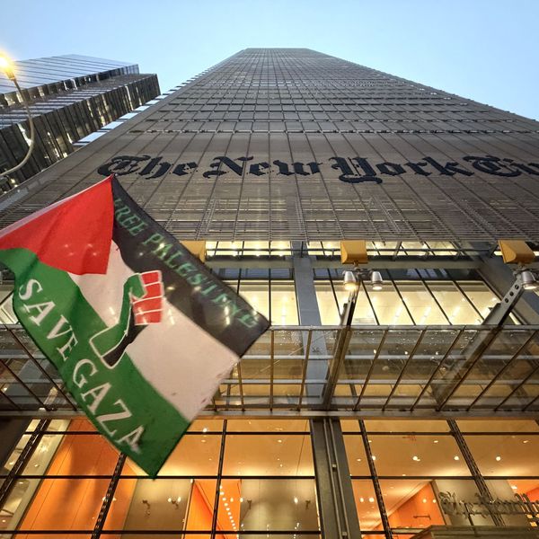 Vigil held outside The New York Times for slain Palestinian journalist Saleh Aljafarawi