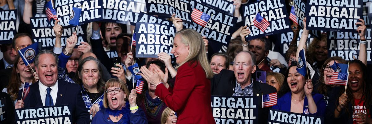 Virginia's Democratic Gubernatorial Candidate Abigail Spanberger Holds Election Night Party In Richmond