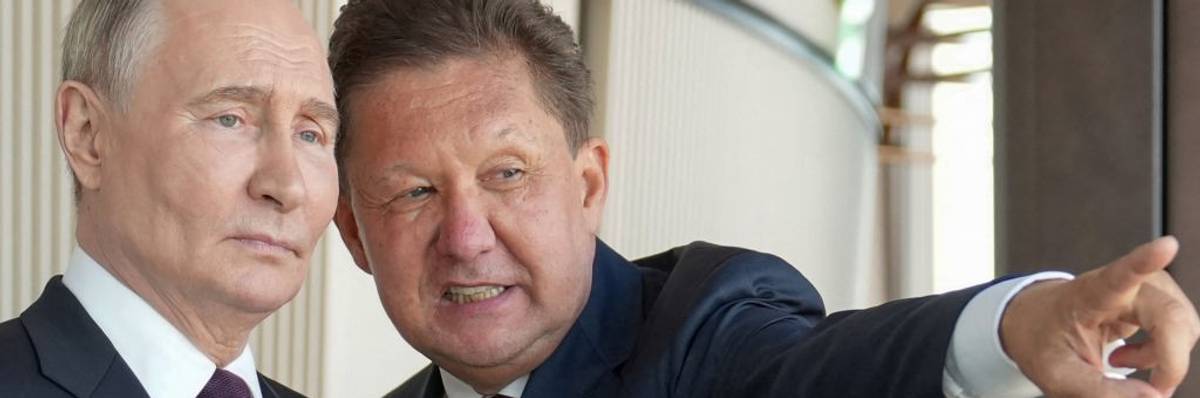 Vladimir Putin and Gazprom CEO Alexei Miller