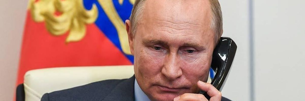 Vladimir Putin on the phone