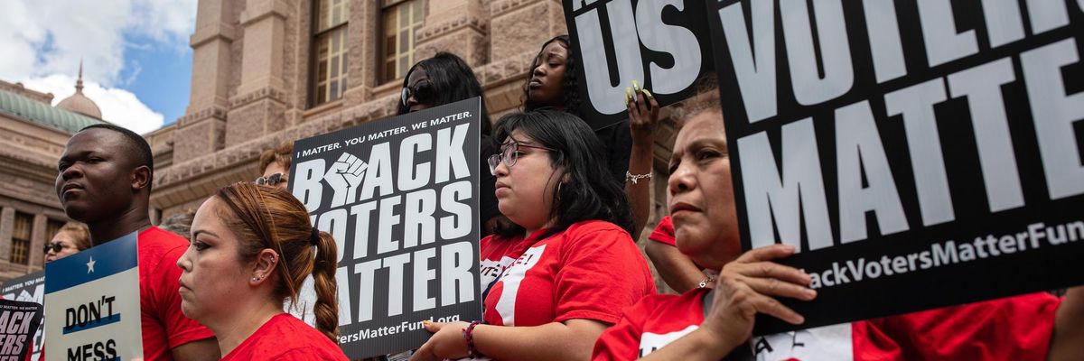 Voters protest in Austin