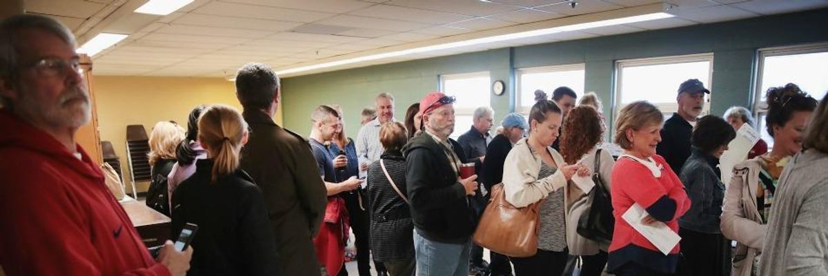 With Broken Machines and Hours-Long Waits Stopping Voters From Casting Ballots, Majority Says, "Make Election Day a Federal Holiday"