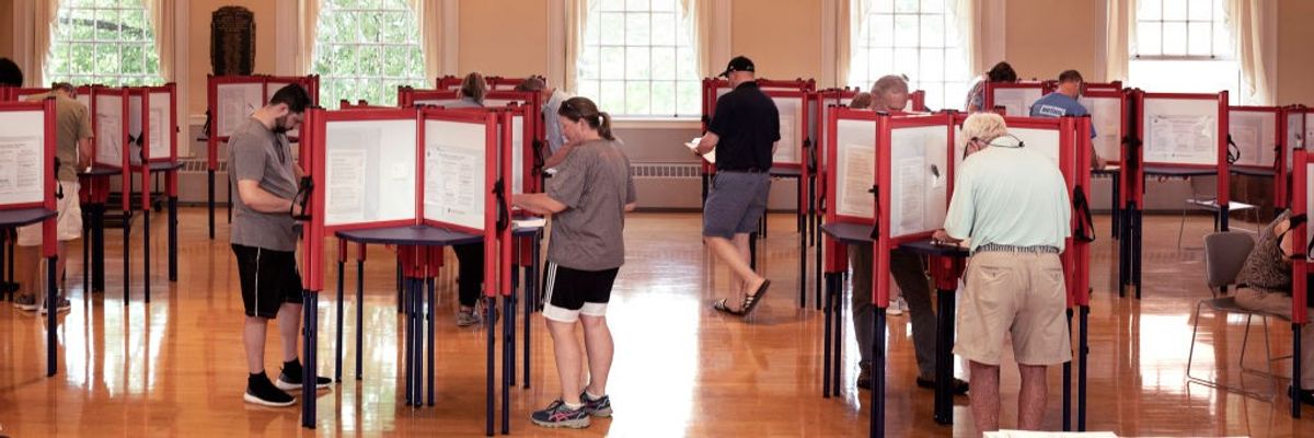 Voting at Kennebunk Town Hall