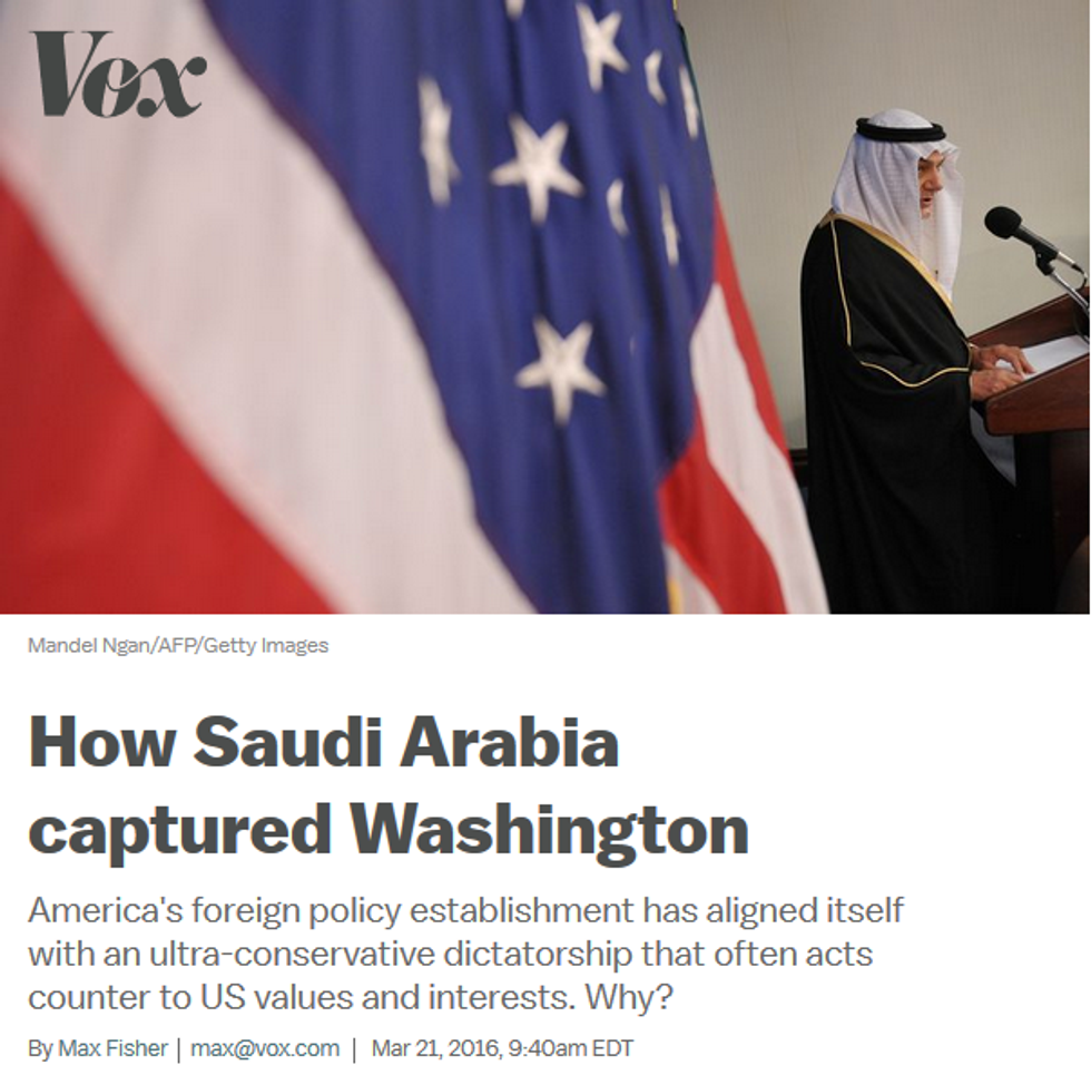 Vox: How Saudi Arabia Captured Washington