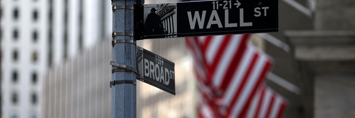  Wall St. and Broad St. signs are seen by the New York Stock Exchange building in the financial district of New York City on August 16, 2021.