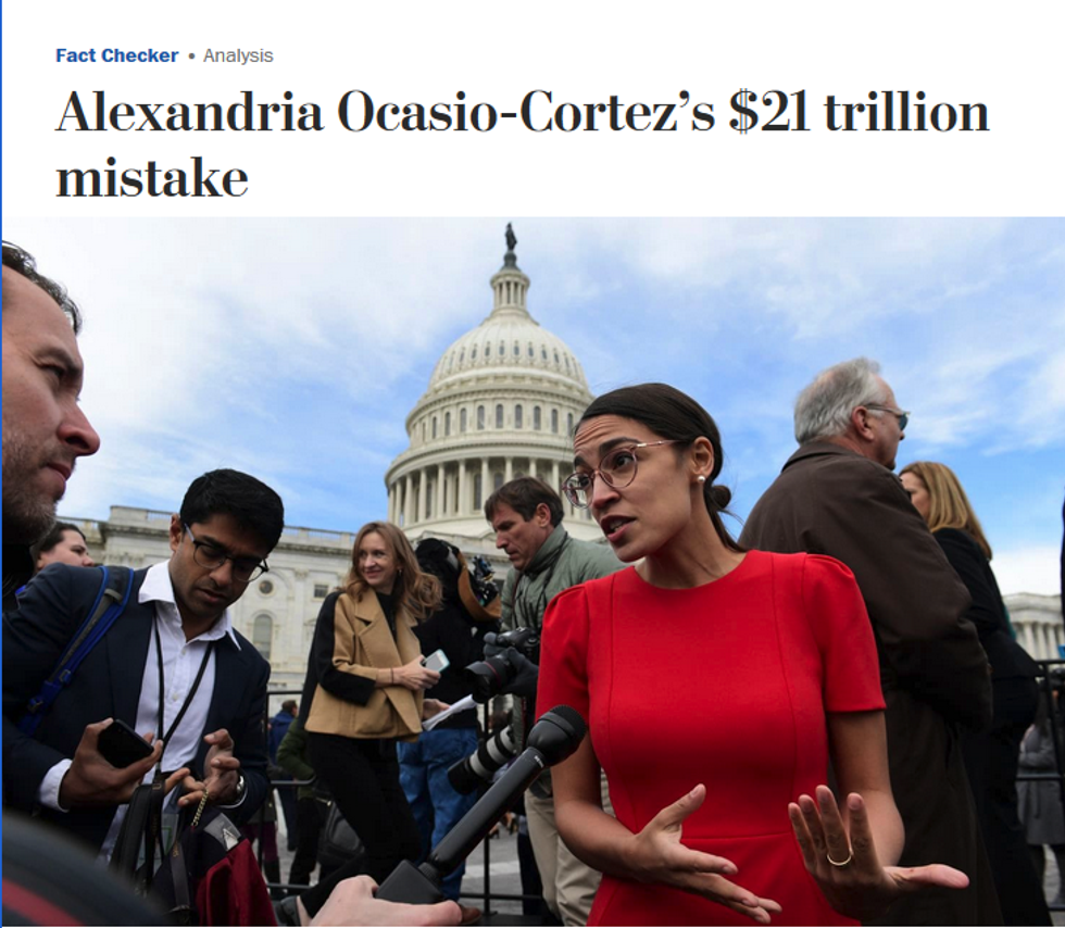 WaPo: Alexandria Ocasio-Cortez's $21 trillion mistake