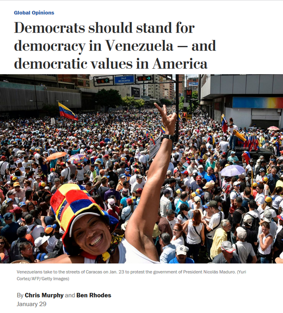 WaPo: Democrats should stand for democracy in Venezuela -- and democratic values in America