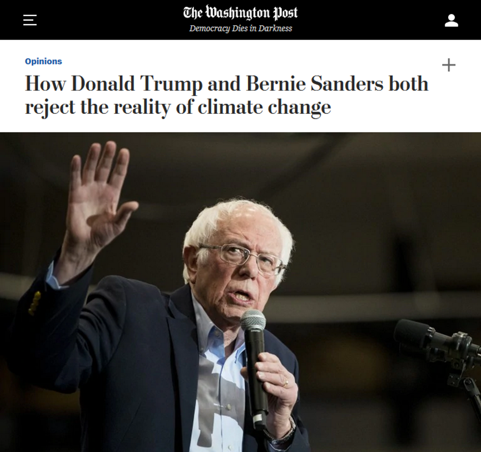 WaPo: How Donald Trump and Bernie Sanders both reject the reality of climate change