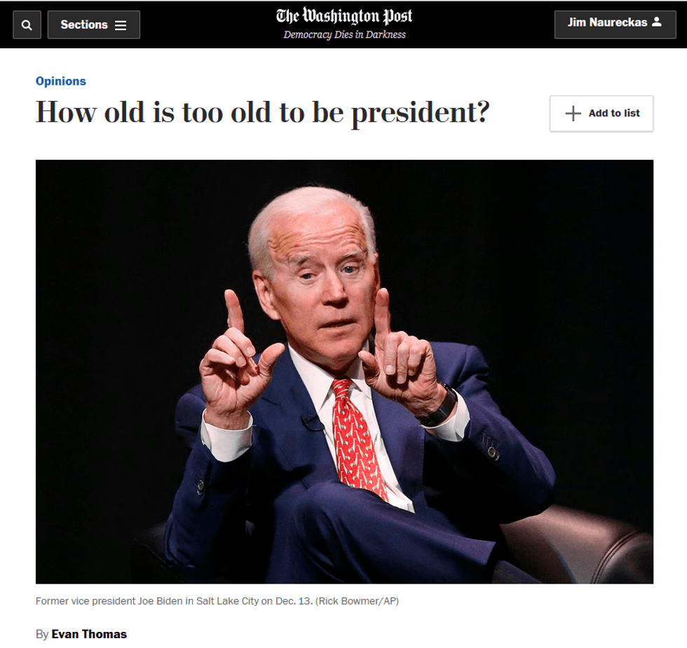 WaPo: How Old Is Too Old to Be President?