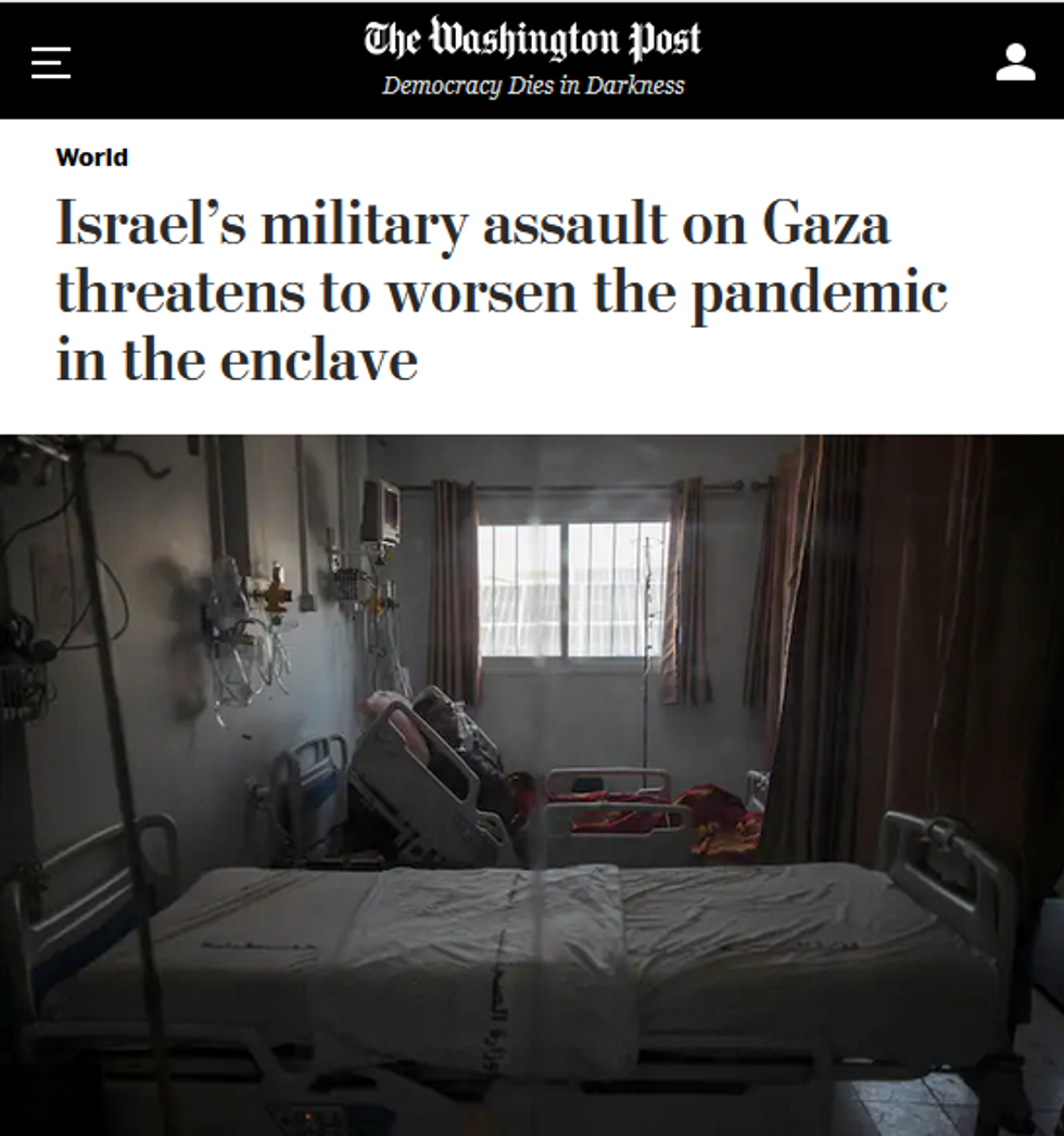 WaPo: Israel's military assault on Gaza threatens to worsen the pandemic in the enclave