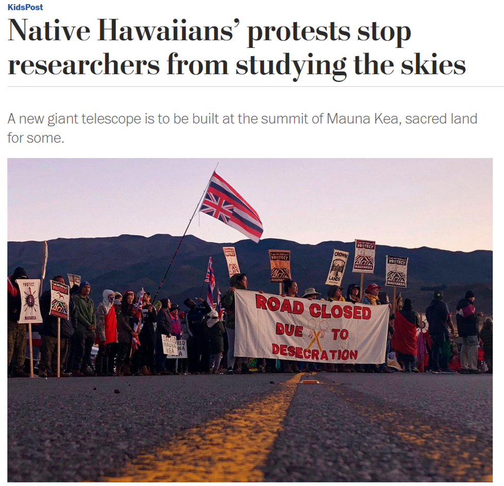 WaPo: Native Hawaiians' Protests Stop Researchers From Studying the Skies