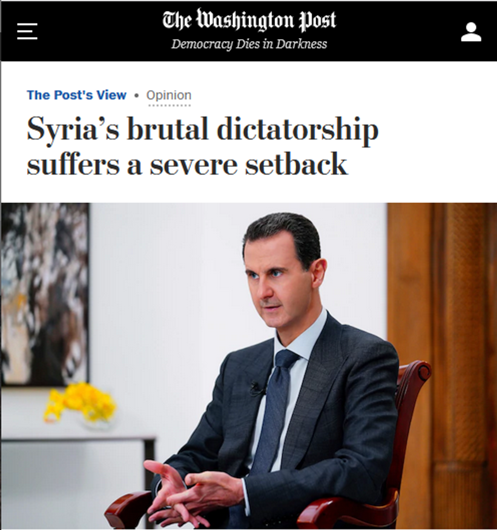 WaPo: Syria's brutal dictatorship suffers a severe setback