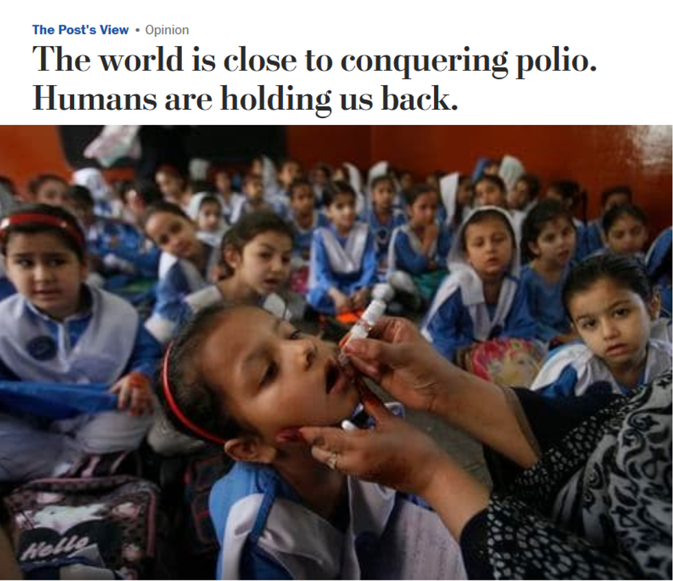WaPo: The world is close to conquering polio. Humans are holding us back.