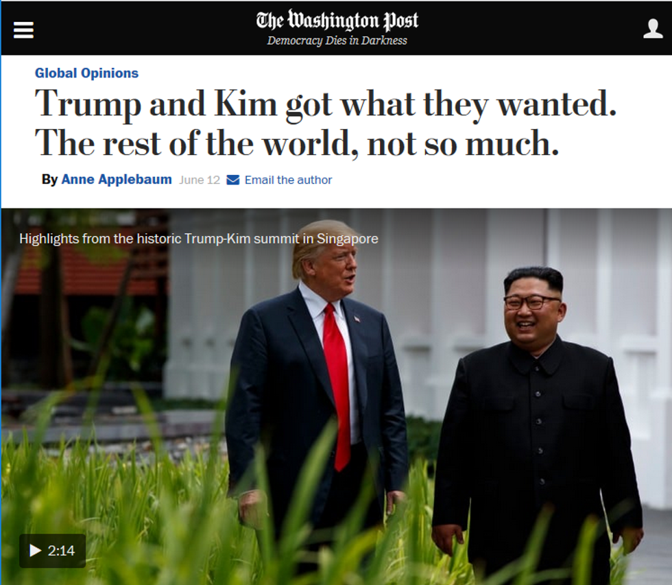 WaPo: Trump and Kim got what they wanted. The rest of the world, not so much.