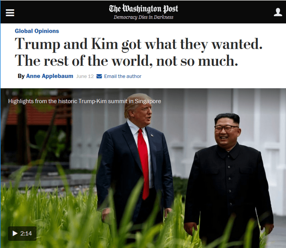 WaPo: Trump and Kim got what they wanted. The rest of the world, not so much.