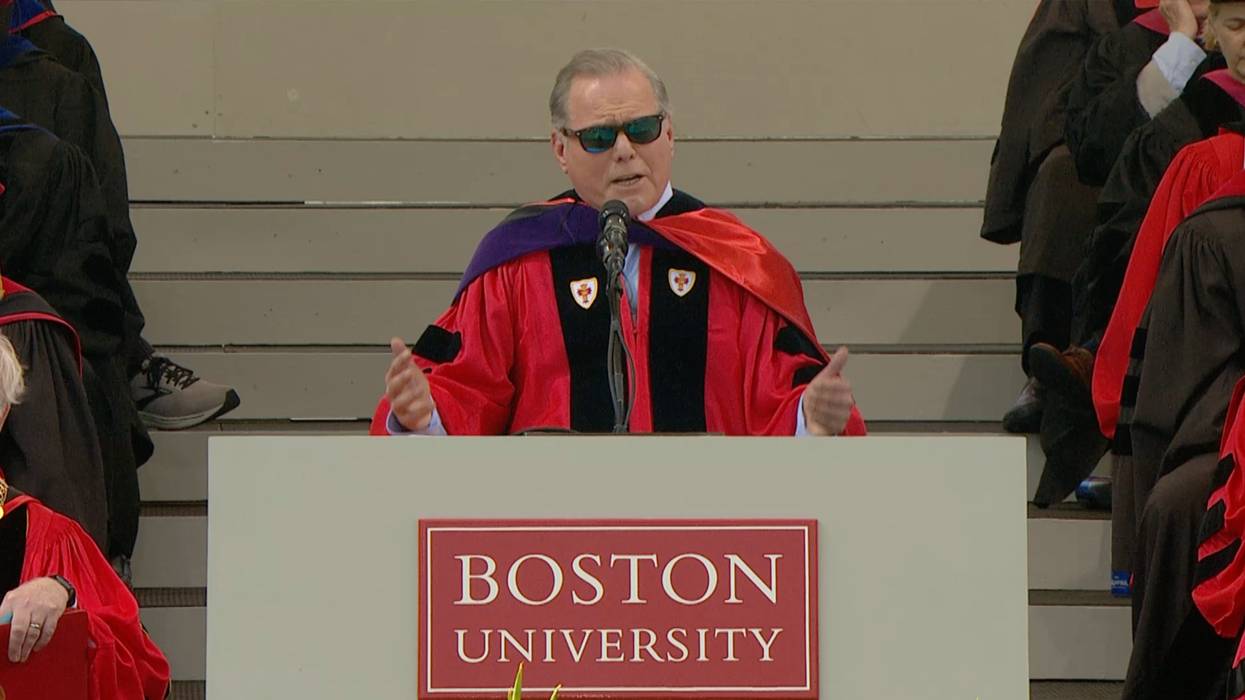 Warner Bros. Discovery president David Zaslav faced boos and chants at Boston University's commencement ceremony on May 21, 2023, nearly three weeks into a Writers Guild of America strike. 