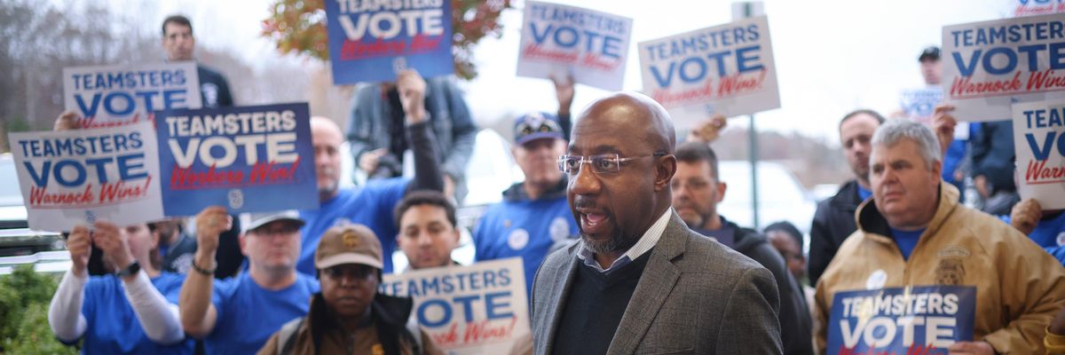 Warnock speaks at campaign event