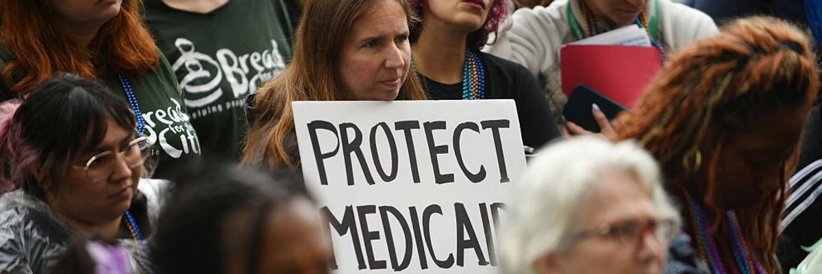 WASHINGTON, D.C., MAY 22: People protest the upcoming Medicaid