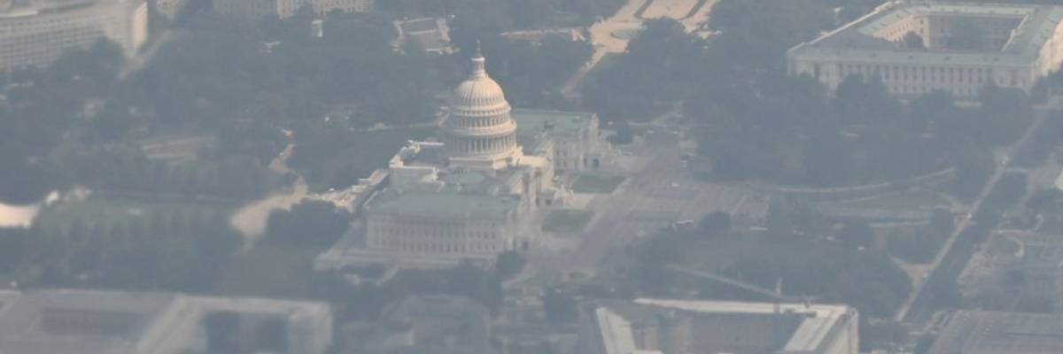 Washington, D.C. under wildfire smoke.