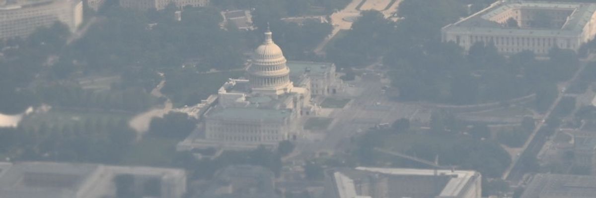 Washington, D.C. under wildfire smoke.