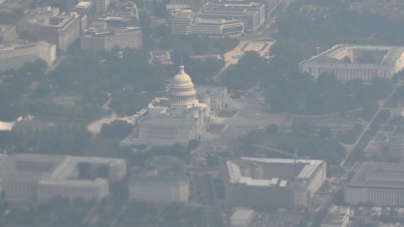 Washington, D.C. under wildfire smoke.