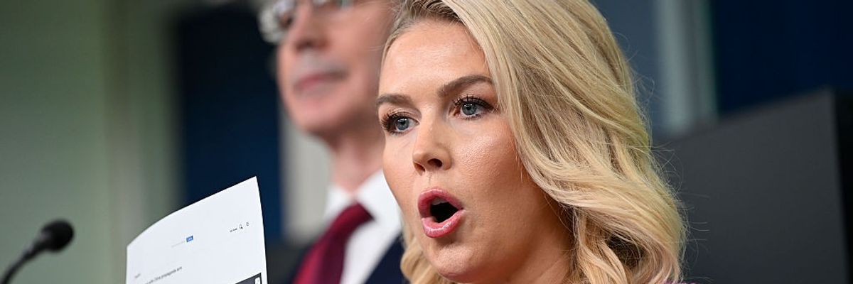 WASHINGTON, DC - APRIL 29: President Trump's Press Secretary Ka