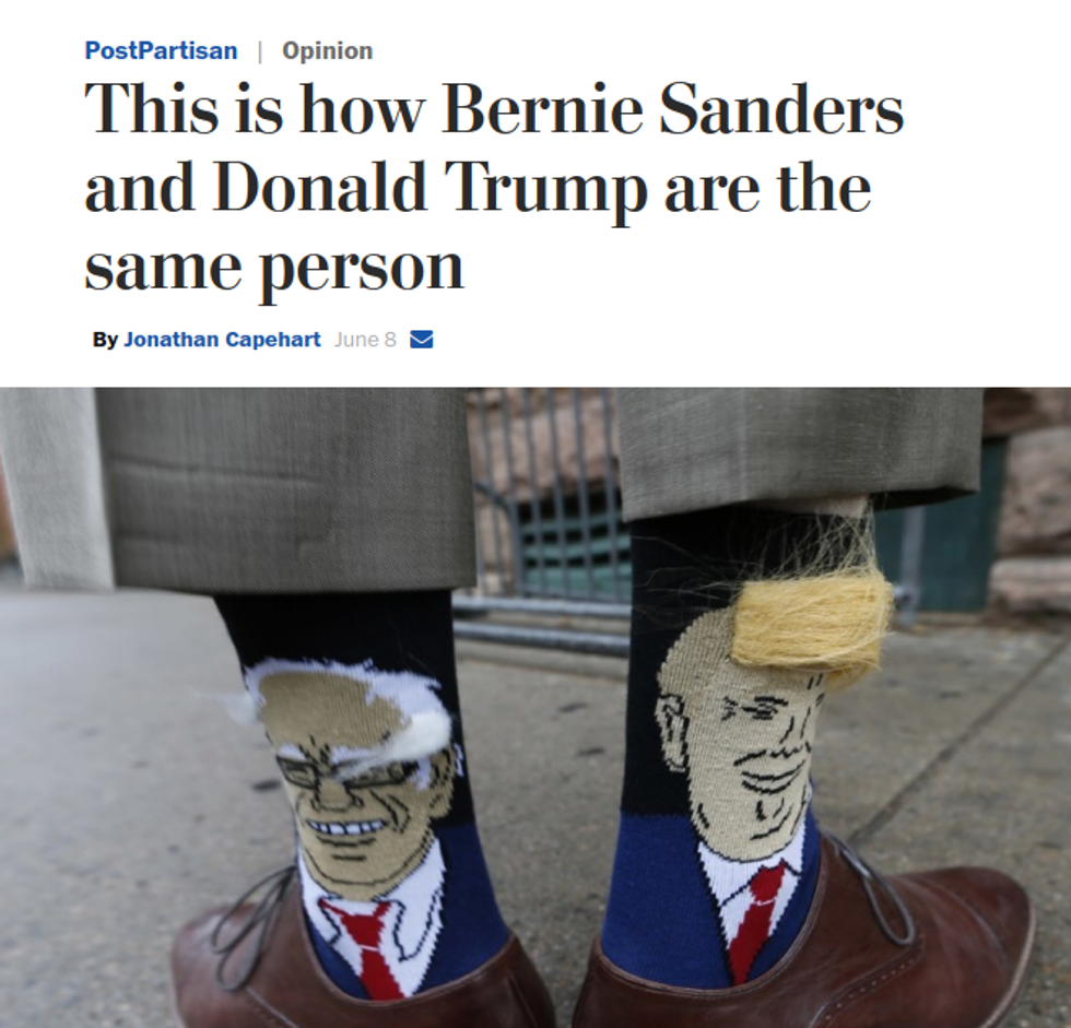 Washington Post: Bernie Sanders and Donald Trump Are the Same Person