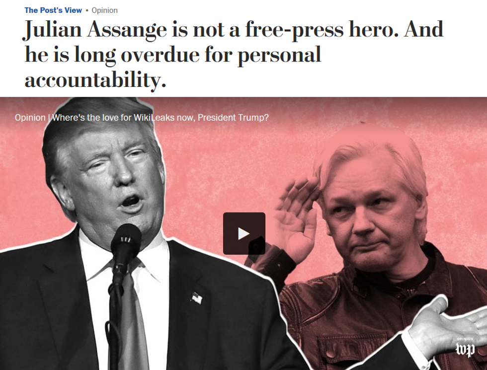 Washington Post: Julian Assange is not a free-press hero. And he is long overdue for personal accountability.
