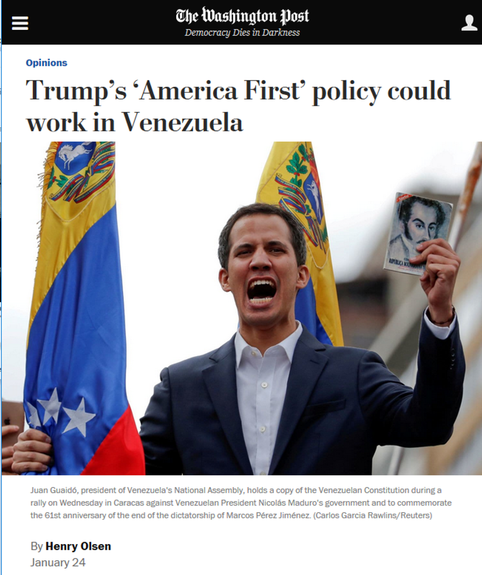 Washington Post: Trump's 'America First' policy could work in Venezuela