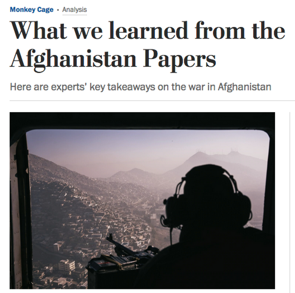 Washington Post: What We Learned From the Afghanistan Papers