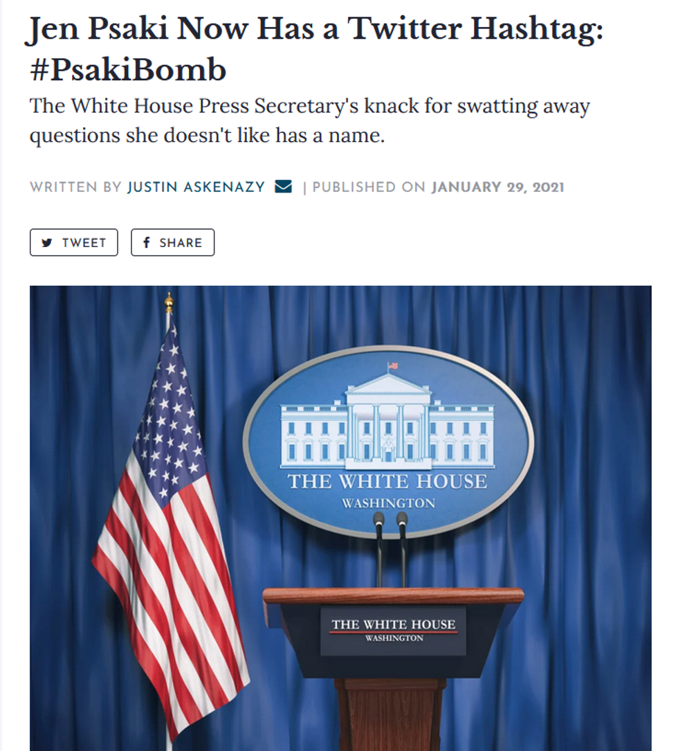 Washingtonian: Jen Psaki Now Has a Twitter Hashtag: #PsakiBomb