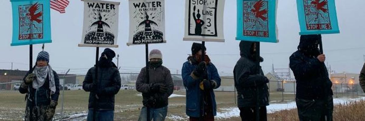 Law Enforcement Crushing Pipeline Dissent in Minnesota at Water Protectors' Blockade of Enbridge Terminal