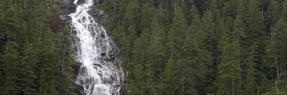 Waterfall on Baranof Island, Tongass National Forest,