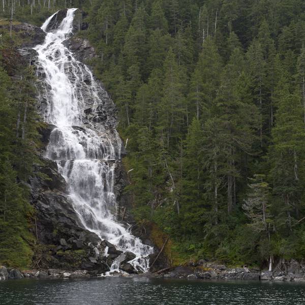 Waterfall on Baranof Island, Tongass National Forest,